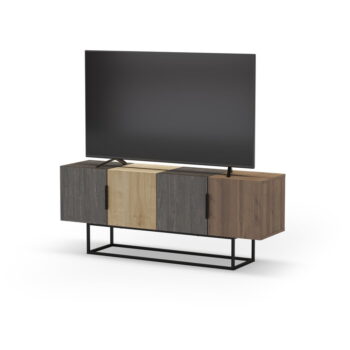TV stolík v dekore duba v hnedo-prírodnej farbe 140x55 cm Titan – Marckeric - Image 9