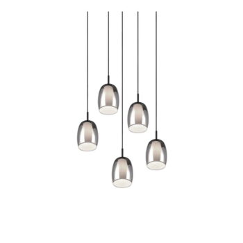 Závesné svietidlo so skleneným tienidlom ø 48 cm v čierno-striebornej farbe Barret – Trio Select – Obrázok 4