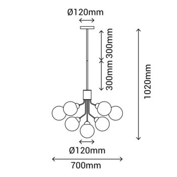 Čierno-biele závesné svietidlo SULION Musa, výška 102 cm - Image 4