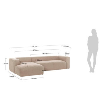 Béžová rohová pohovka (ľavý roh) Blok – Kave Home - Image 4