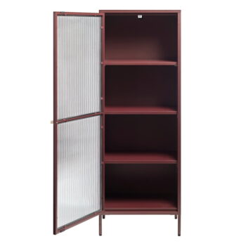 Červená kovová vitrína 58x160 cm Bronco – Unique Furniture – Obrázok 2