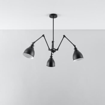 Čierne závesné svietidlo s kovovým tienidlom 70x70 cm Matilda Shade - Nice Lamps - Image 2