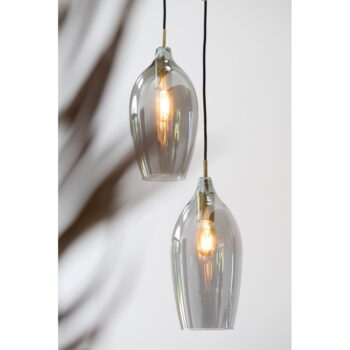 Tmavosivé/v bronzovej farbe závesné svietidlo so skleneným tienidlom ø 17 cm Lukaro – Light & Living - Image 3