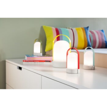 Biela LED stmievateľná stolová lampa (výška 15 cm) Uri – Remember - Image 9