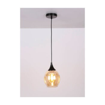Čierne závesné svietidlo so skleneným tienidlom ø 14 cm Aspa - Candellux Lighting - Image 8