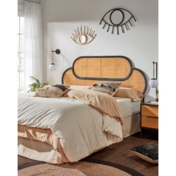 Čelo postele z ratanového dreva s černými detaily Kave Home Lalita, 170 x 120 cm - Image 2