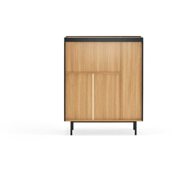 Čierna vysoká komoda v dekore duba 95x120 cm Arista – Teulat - Image 8