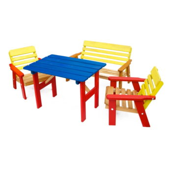 Záhradný detský jedálenský set z borovicového dreva pre 4 Kasia - Rojaplast - Image 8