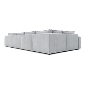 Svetlosivá menčestrová rohová pohovka (ľavý roh) Nihad modular – Bobochic Paris - Image 3