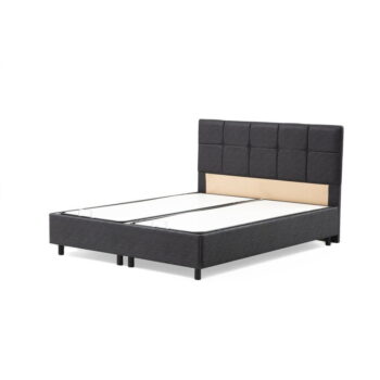 Antracitová čalúnená jednolôžková posteľ s úložným priestorom a roštom 120x200 cm Vitalia – Kalune Design