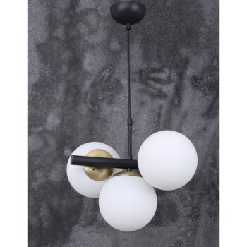Biele/čierne závesné svietidlo so skleneným tienidlom ø 15 cm Cascade – Squid Lighting - Image 5