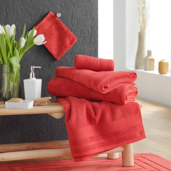 Froté bavlnený uterák v tehlovej farbe 50x90 cm Tendresse – douceur d'intérieur - Image 4