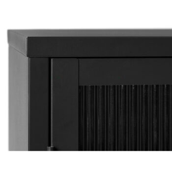 Čierna kovová vitrína 132x85 cm Bronco - Unique Furniture - Image 6