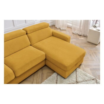 Rozkladacia rohová pohovka v horčicovej farbe (variabilná) Monaco – Bobochic Paris - Image 4