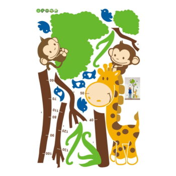 Detská samolepka – meter na dvere/na stenu 40x150 cm Tree and Monkey – Ambiance - Image 2