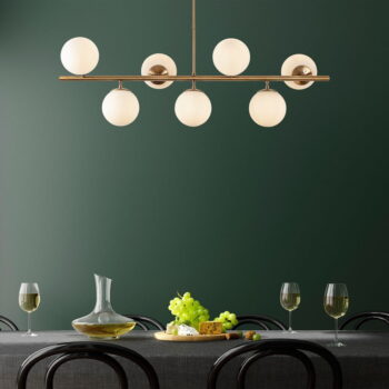 Stropné svietidlo v bielo-zlatej farbe so skleneným tienidlom 40x113 cm Fazli – Opviq lights - Image 2
