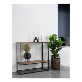 Konzolový stolík s doskou v dubovom dekore v prírodnej farbe 80x36 cm Vita – House Nordic - Image 4