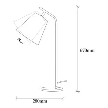 Čierna stolová lampa s kovovým tienidlom (výška 67 cm) Salihini – Opviq lights - Image 6