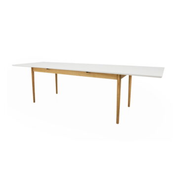Rozkladací jedálenský stôl s bielou doskou 90x195 cm Skagen – Tenzo - Image 5