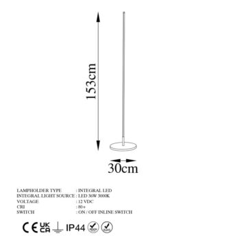 Čierna LED stojacia lampa (výška  153 cm) Only – Opviq lights - Image 9
