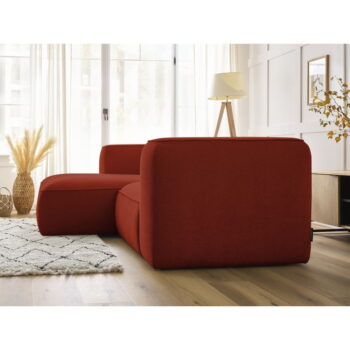 Rohová pohovka z textílie buklé v tehlovej farbe (ľavý roh) Zephyr – Bobochic Paris – Obrázok 2