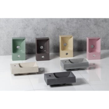 Betónové umývadlo v mentolovej farbe 31x17 cm Piccolino – Sapho - Image 2