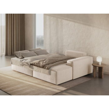 Béžová rozkladacia rohová pohovka z textílie bouclé (pravý roh) Jodie – Micadoni Home – Obrázok 9