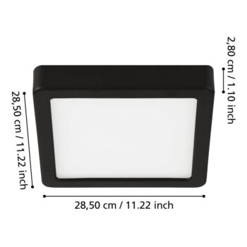Čierne LED stropné svietidlo 28,5x28,5 cm FUEVA 5 – EGLO - Image 3