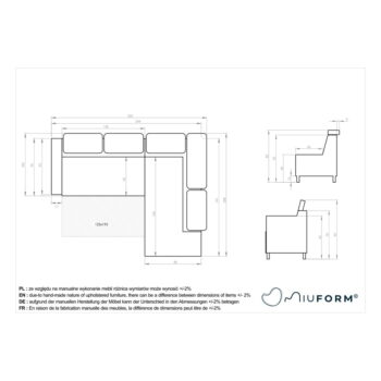 Tmavosivá zamatová rozkladacia rohová pohovka (ľavý roh) Sweet Harmony – Miuform – Obrázok 8