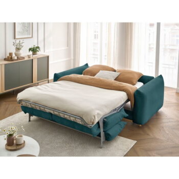 Modrá rozkladacia pohovka 214 cm Ernest – Bobochic Paris – Obrázok 3
