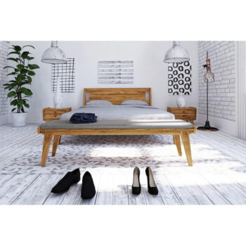 Lavica z dubového dreva so svetlosivým sedákom Retro - The Beds - Image 3