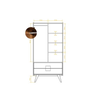 Šatníková skriňa z dubového dreva 100x200 cm Retro - The Beds - Image 11