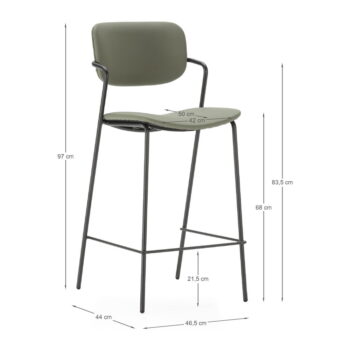 Kaki barové stoličky v súprave 2 ks (výška sedadla 68 cm) Maika – Marckeric - Image 7