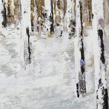 Ručne maľovaný obraz 70x70 cm Birch Wood – Wallity - Image 3