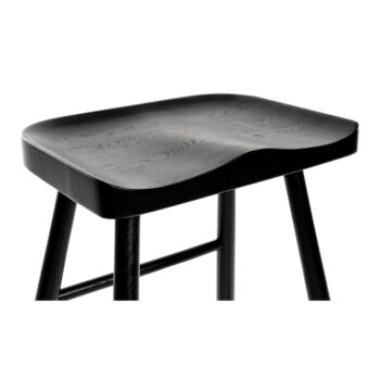 Čierna barová stolička z dubového dreva 64 cm Vander – White Label - Image 8