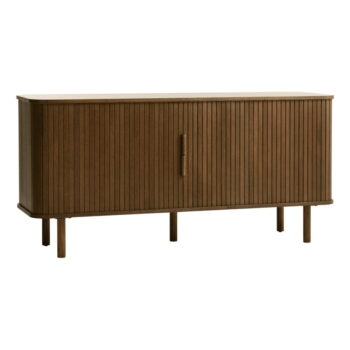 Hnedá nízka komoda v dekore duba s posuvnými dverami 76x160 cm Cavo – Unique Furniture - Image 3