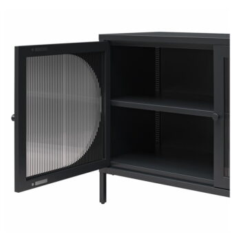 Čierna kovová vitrína 100x64x40 cm Luna – Støraa - Image 6