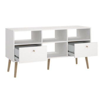 Biely TV stolík 117x61 cm Bodo – Tvilum – Obrázok 7