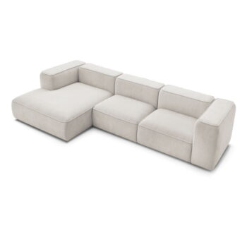 Béžová rohová pohovka z textílie buklé (ľavý roh) Zephyr – Bobochic Paris – Obrázok 7
