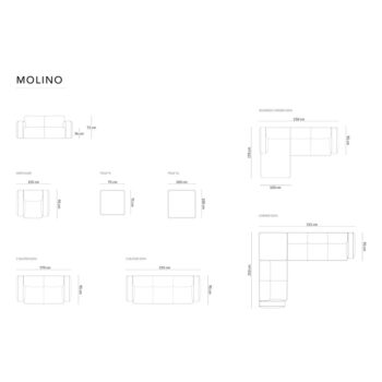 Hnedý taburet z textílie bouclé Molino – Micadoni Home - Image 4
