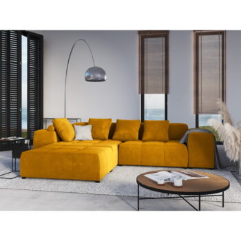 Žltý zamatový vankúš k modulárnej pohovke Rome Velvet - Cosmopolitan Design - Image 5