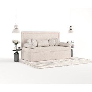 Béžová čalúnená jednolôžková posteľ 80x200 cm Scala – Maison de Rêve - Image 5