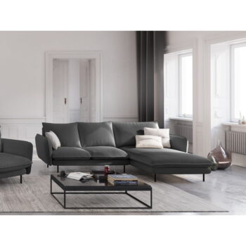 Tmavosivá rohová pohovka Cosmopolitan Design Vienna, pravý roh - Image 4