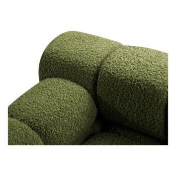 Zelený modul pohovky z textílie bouclé (ľavý roh) Bellis – Micadoni Home – Obrázok 6