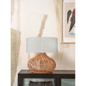 Stolová lampa s textilným tienidlom v krémovo-prírodnej farbe (výška 60 cm) Kalahari – Good&Mojo – Obrázok 2