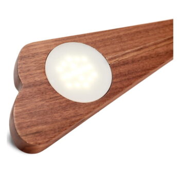 Hnedá LED stolová lampa s dreveným tienidlom (výška  24 cm) Dragonflight – Gingko - Image 2