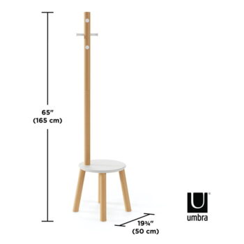 Biely prírodný vešiak z kaučukového dreva Pillar - Umbra – Obrázok 11