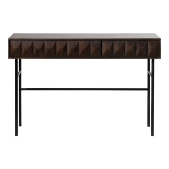 Tmavohnedý konzolový stolík s doskou v dubovom dekore 39x117 cm Latina – Unique Furniture
