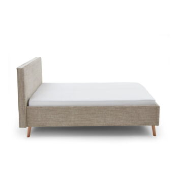 Béžová čalúnená dvojlôžková posteľ s úložným priestorom s roštom 160x200 cm Riva – Meise Möbel - Image 9