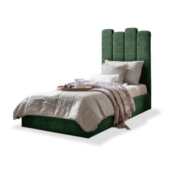 Zelená čalúnená jednolôžková posteľ s úložným priestorom s roštom 90x200 cm Dreamy Aurora – Miuform - Image 2